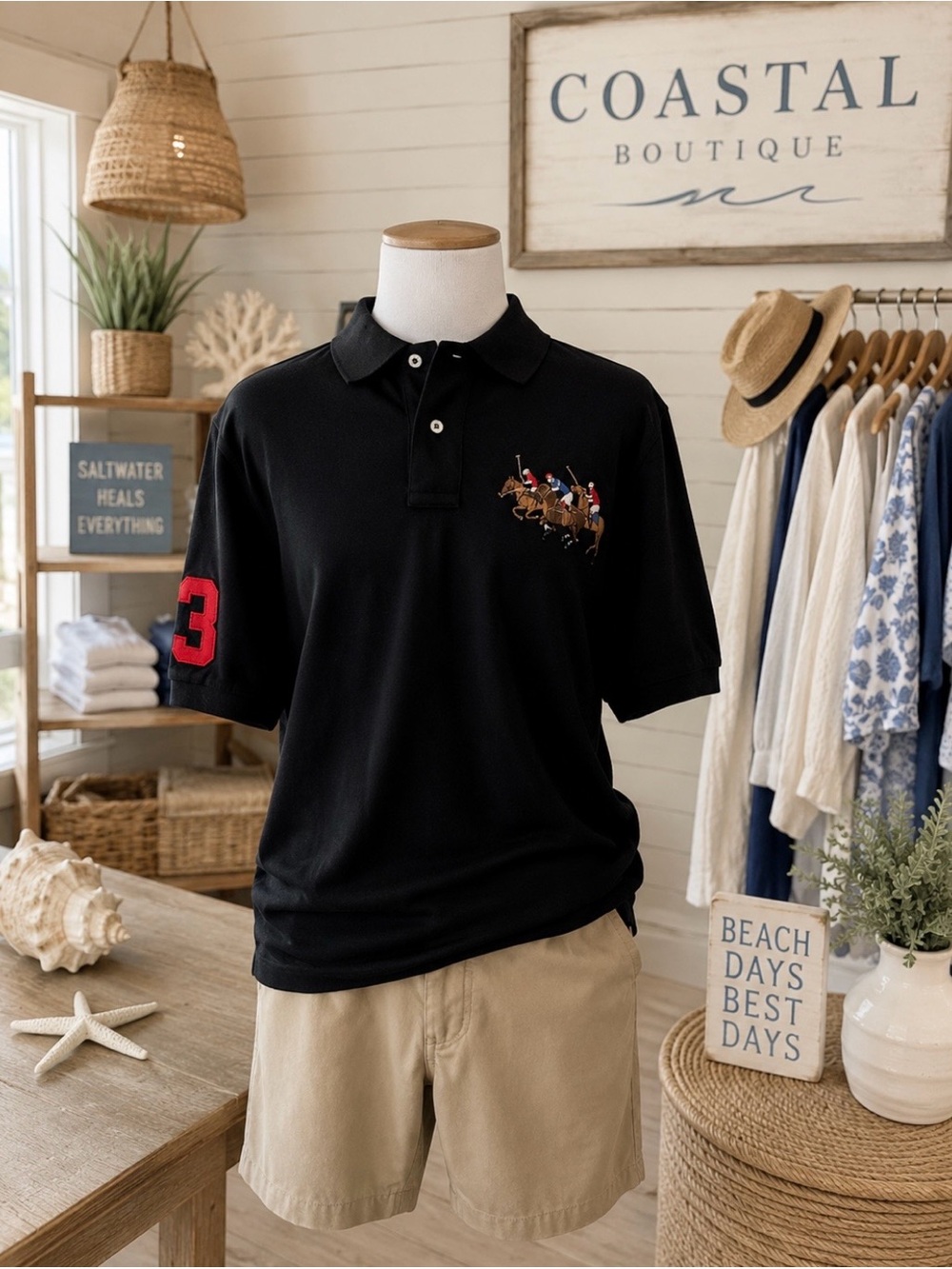 Polo Ralph Lauren Black Polo Shirt – Men’s Size Medium